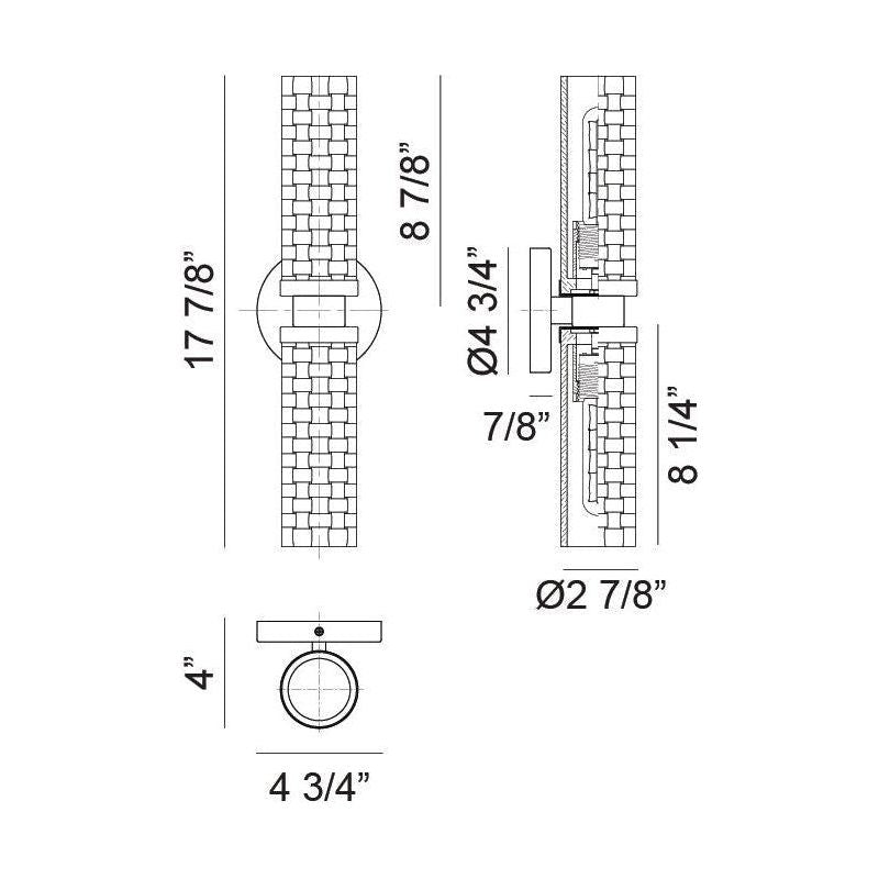 Matteo - Weaver 2-Light Wall Sconce - Lights Canada