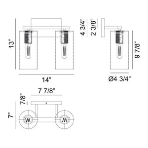 Matteo - Lincoln 2-Light Wall Sconce - Lights Canada