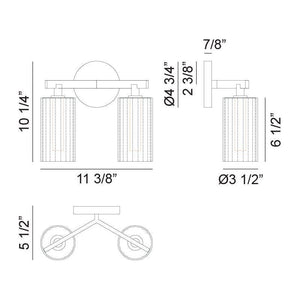 Matteo - Kristof 2-Light Wall Sconce - Lights Canada