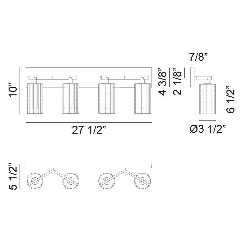 Matteo - Kristof 4-Light Wall Sconce - Lights Canada