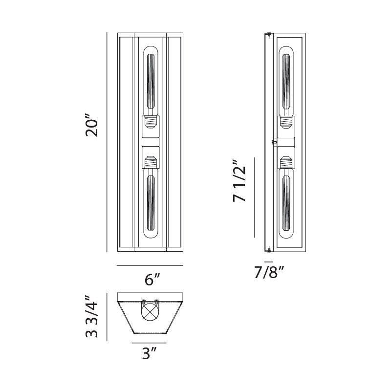 Matteo - Creed 2-Light Tall Wall Sconce - Lights Canada