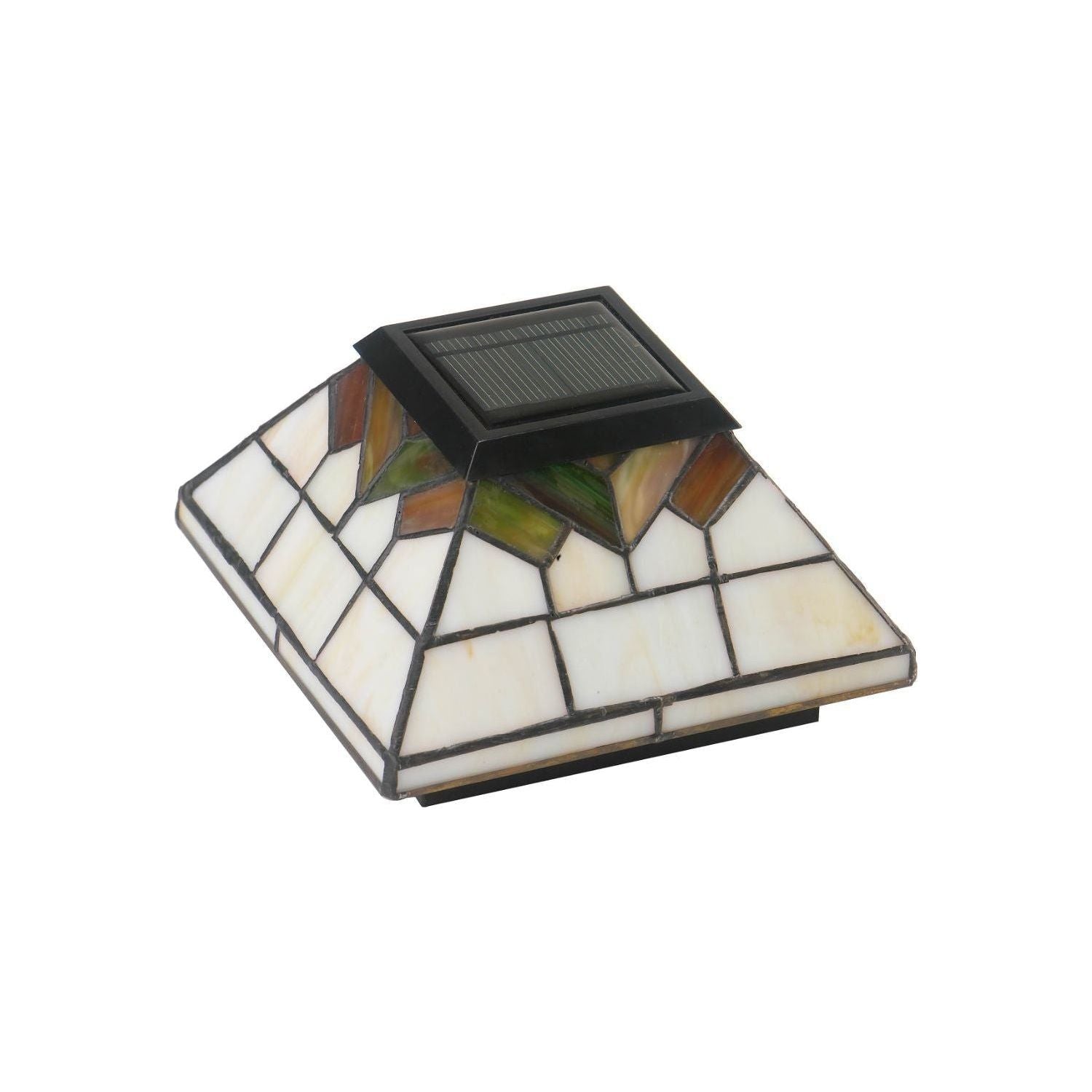 Classy Caps - 5x5/4x4/3.5x3.5 Stained Glass Wellington Solar Post Cap - Lights Canada