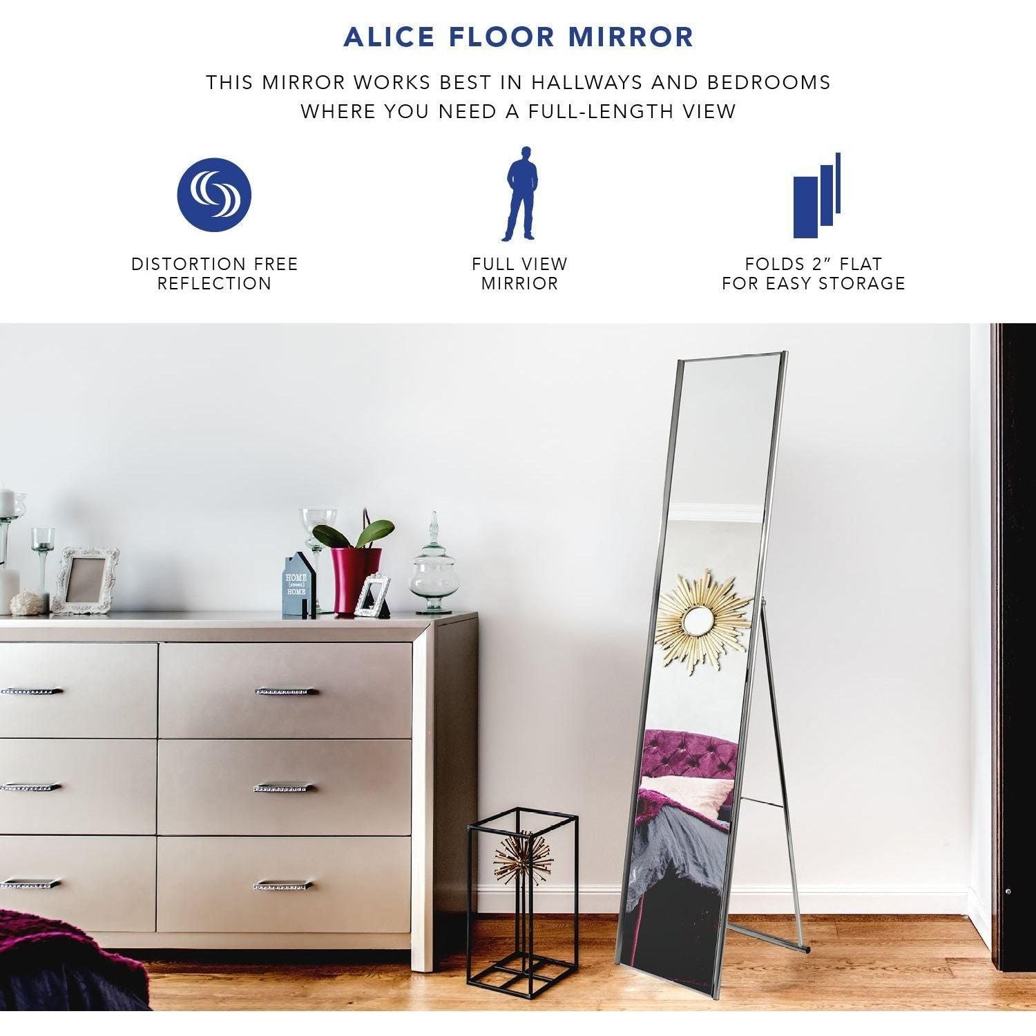 Adesso - Alice Floor Mirror - Lights Canada