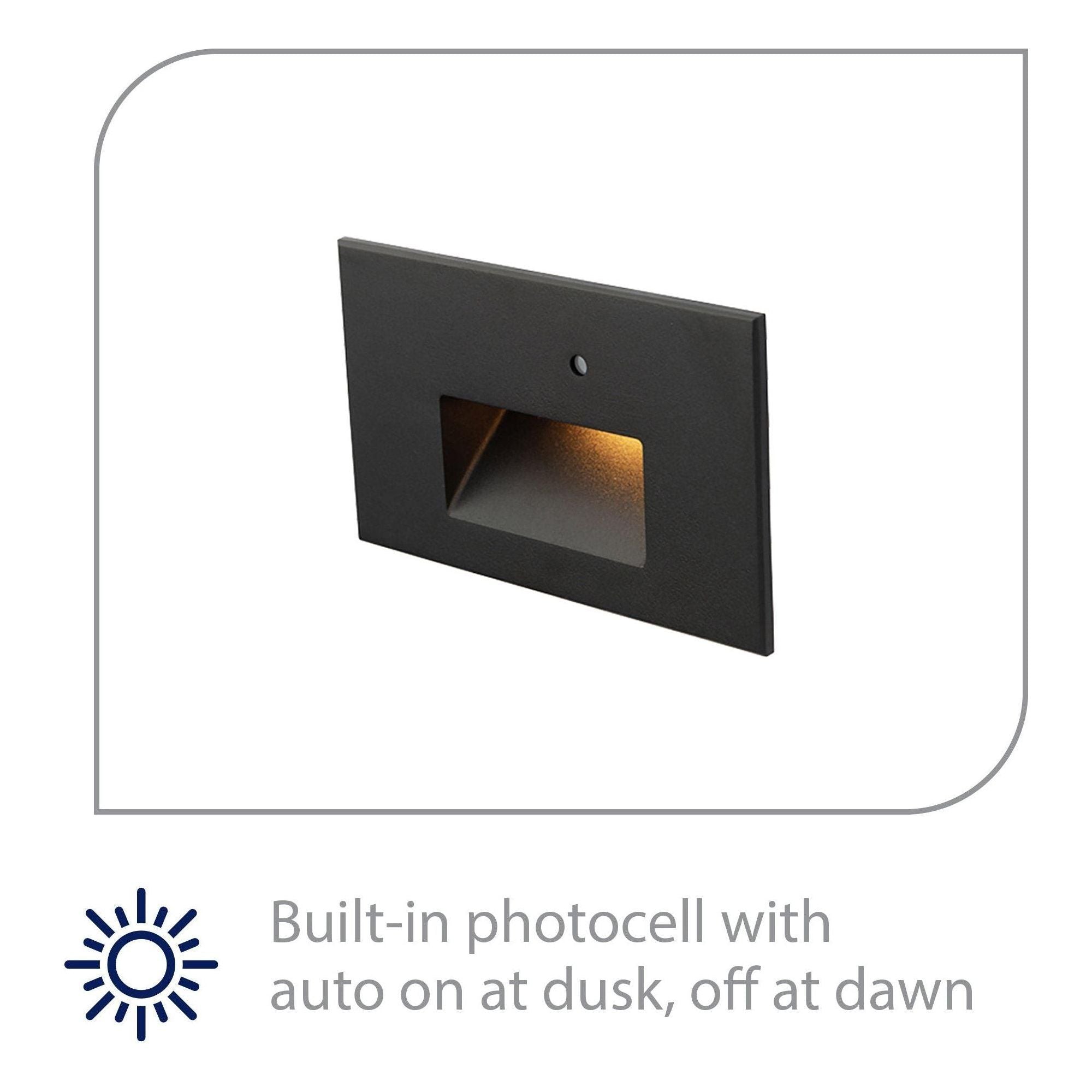 WAC Lighting - LEDme 120V LED Horizontal Indoor/Outdoor Step and Wall Light with Daylight Photocell Sensor - Lights Canada