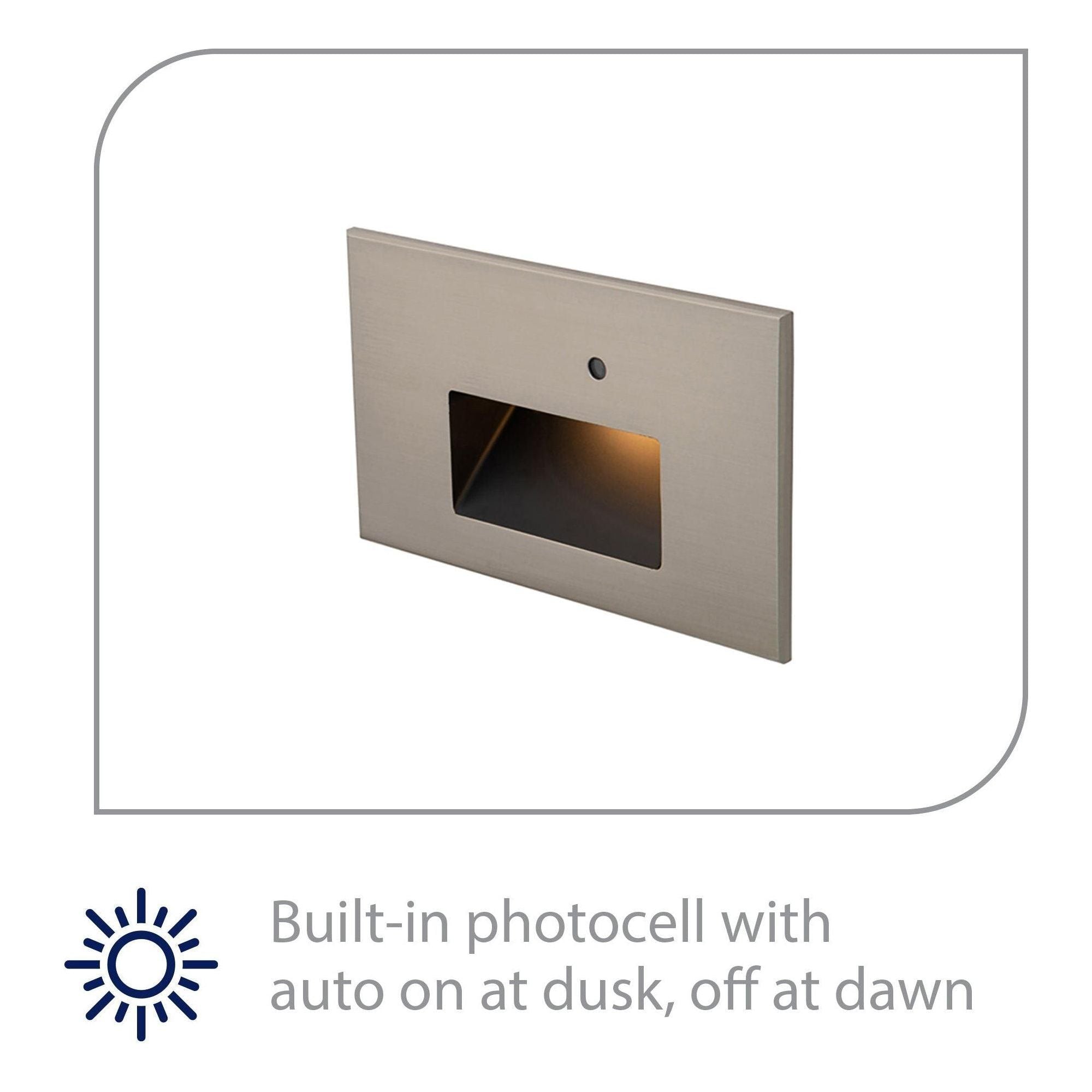 WAC Lighting - LEDme 120V LED Horizontal Indoor/Outdoor Step and Wall Light with Daylight Photocell Sensor - Lights Canada