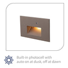WAC Lighting - LEDme 120V LED Horizontal Indoor/Outdoor Step and Wall Light with Daylight Photocell Sensor - Lights Canada