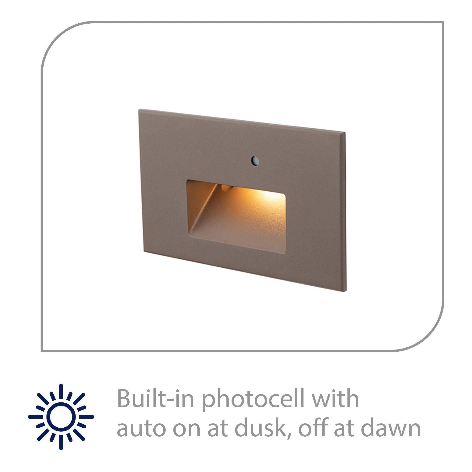 WAC Lighting - LEDme 120V LED Horizontal Indoor/Outdoor Step and Wall Light with Daylight Photocell Sensor - Lights Canada