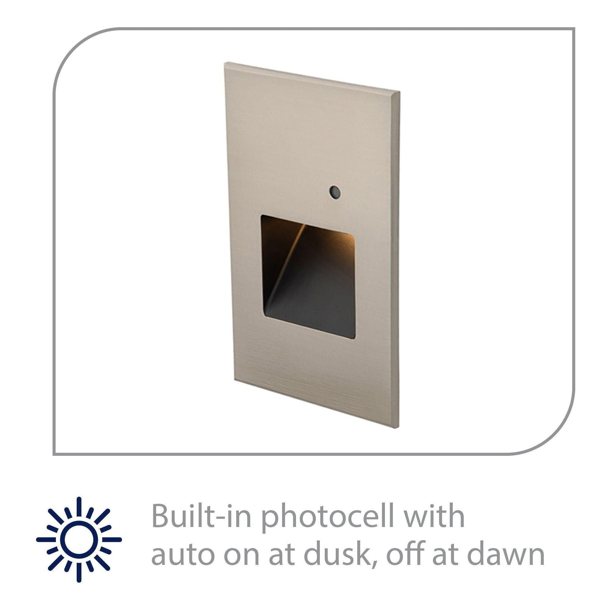 WAC Lighting - LEDme 120V LED Vertical Indoor/Outdoor Step and Wall Light with Daylight Photocell Sensor - Lights Canada