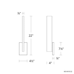 Modern Forms - Mako 22" LED Indoor/Outdoor Wall Light 3-CCT - Lights Canada