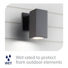 WAC Lighting - Cubix LED Single Up or Down Indoor/Outdoor Wall Light - Lights Canada