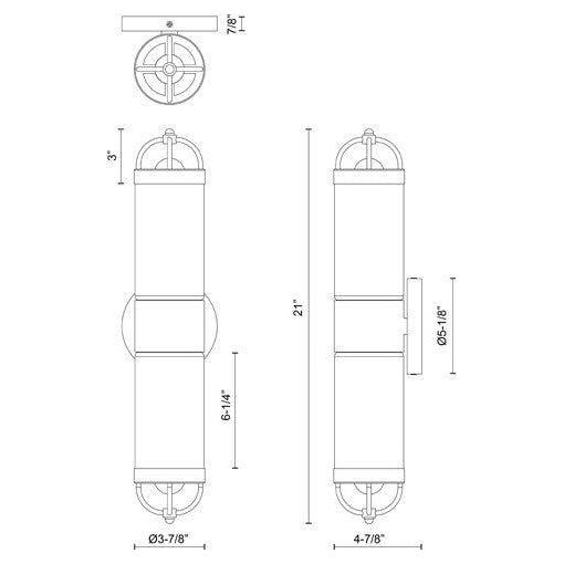 Alora Mood - Lancaster 2-Light 5" Wall Vanity - Lights Canada