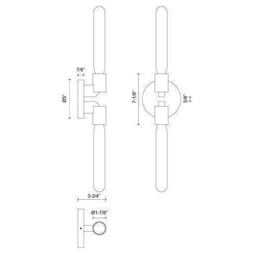 Alora Mood - Claire 2-Light 5" Wall Vanity - Lights Canada