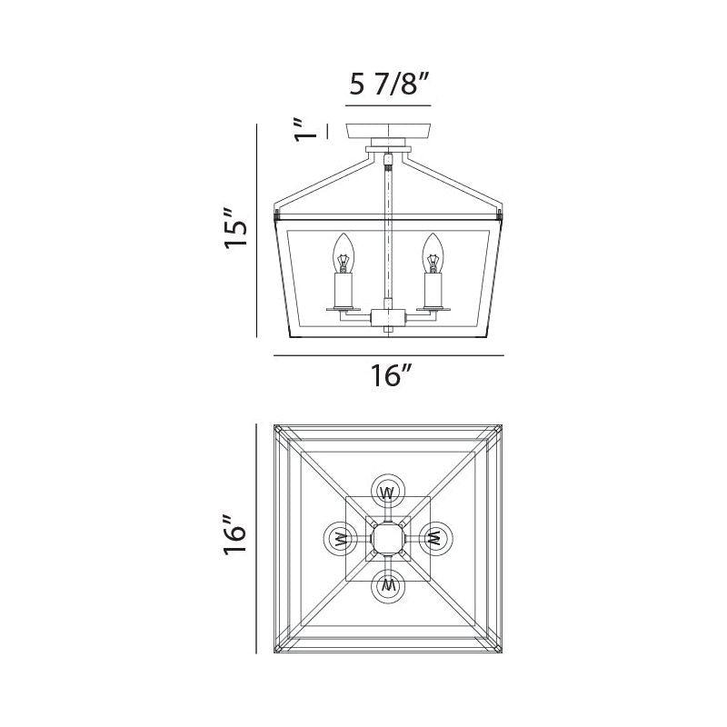 Matteo - Mavonshire 1-Light Semi Flush Mount - Lights Canada