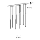 DALS - Square Cct Led Duo-Light Cylinder Pendant Cluster - Lights Canada