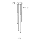 DALS - Round Cct Led Duo-Light Cylinder Pendant Cluster - Lights Canada