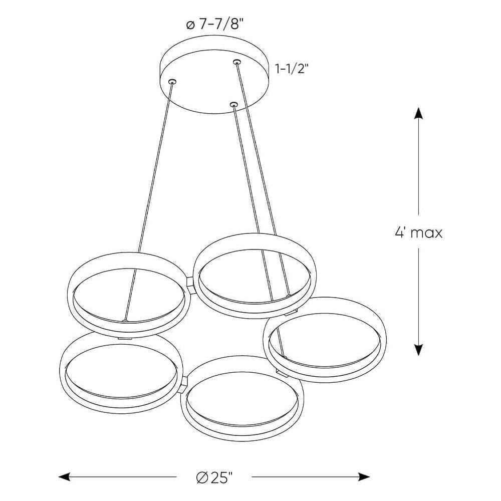 DALS - 5 Ring Led Pendant Light - Lights Canada