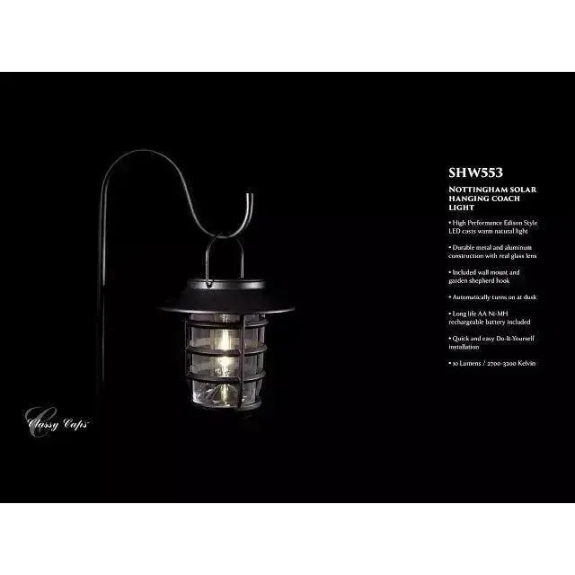 Classy Caps - Nottingham Solar Hanging Coach Light - Lights Canada
