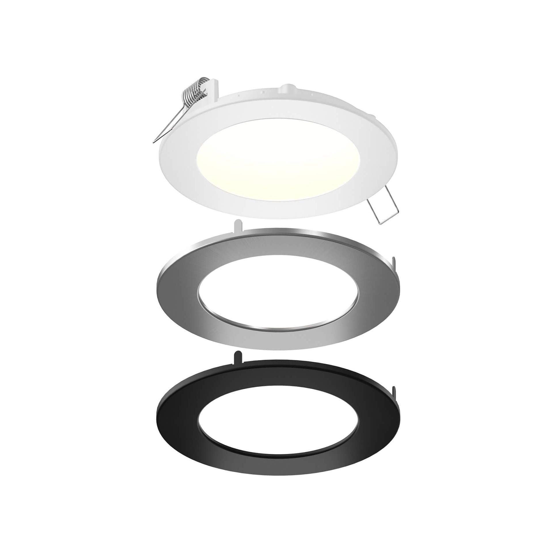 DALS - Round Led Recessed Panel Light With Multi Trim - Lights Canada