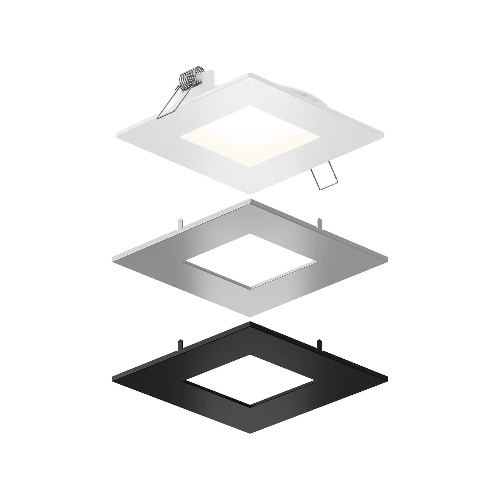 DALS - Square Led Recessed Panel Light With Multi Trim - Lights Canada