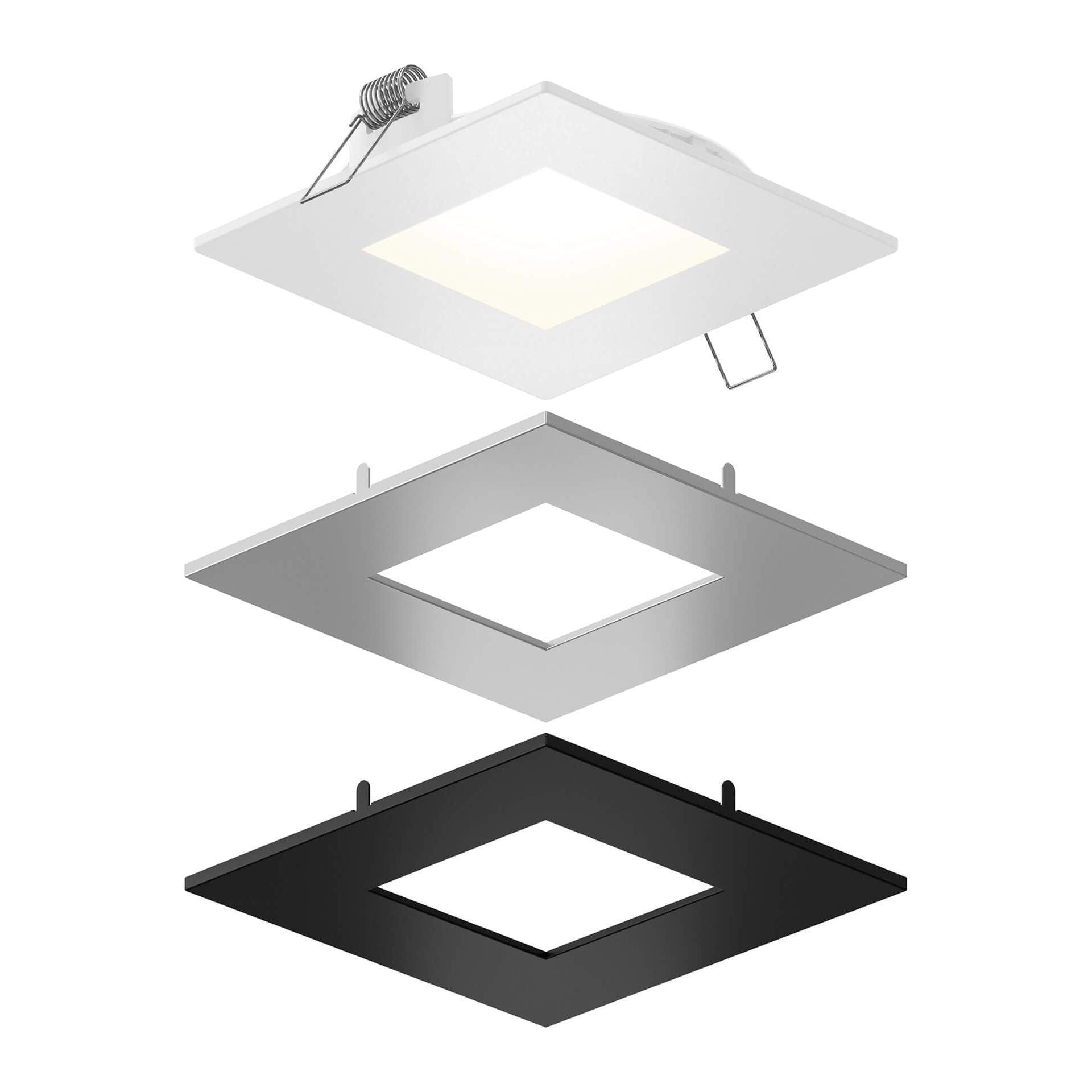 DALS - Square Led Recessed Panel Light With Multi Trim - Lights Canada