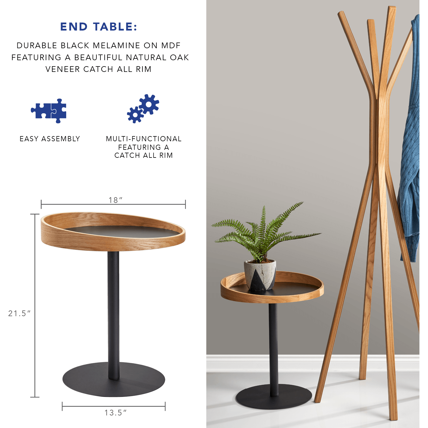 Adesso - Crater Accent Table - Lights Canada