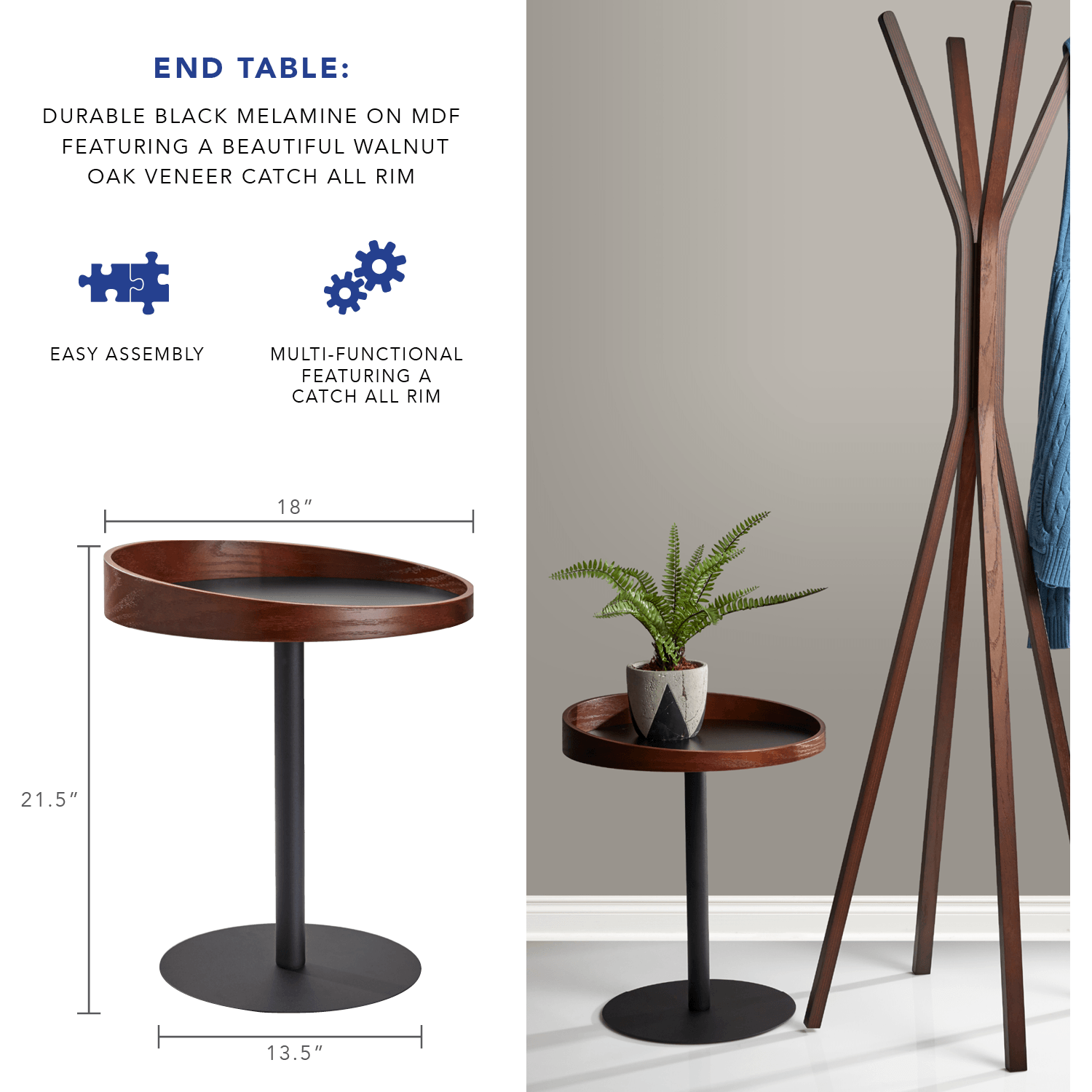 Adesso - Crater Accent Table - Lights Canada